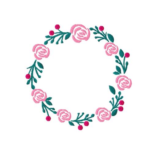 Stickdatei Kranz Rosen in vier Größen