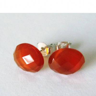 Ohrstecker Karneol, Silber 925, Geschenk, Geburtstag, Schmuck, Handmade