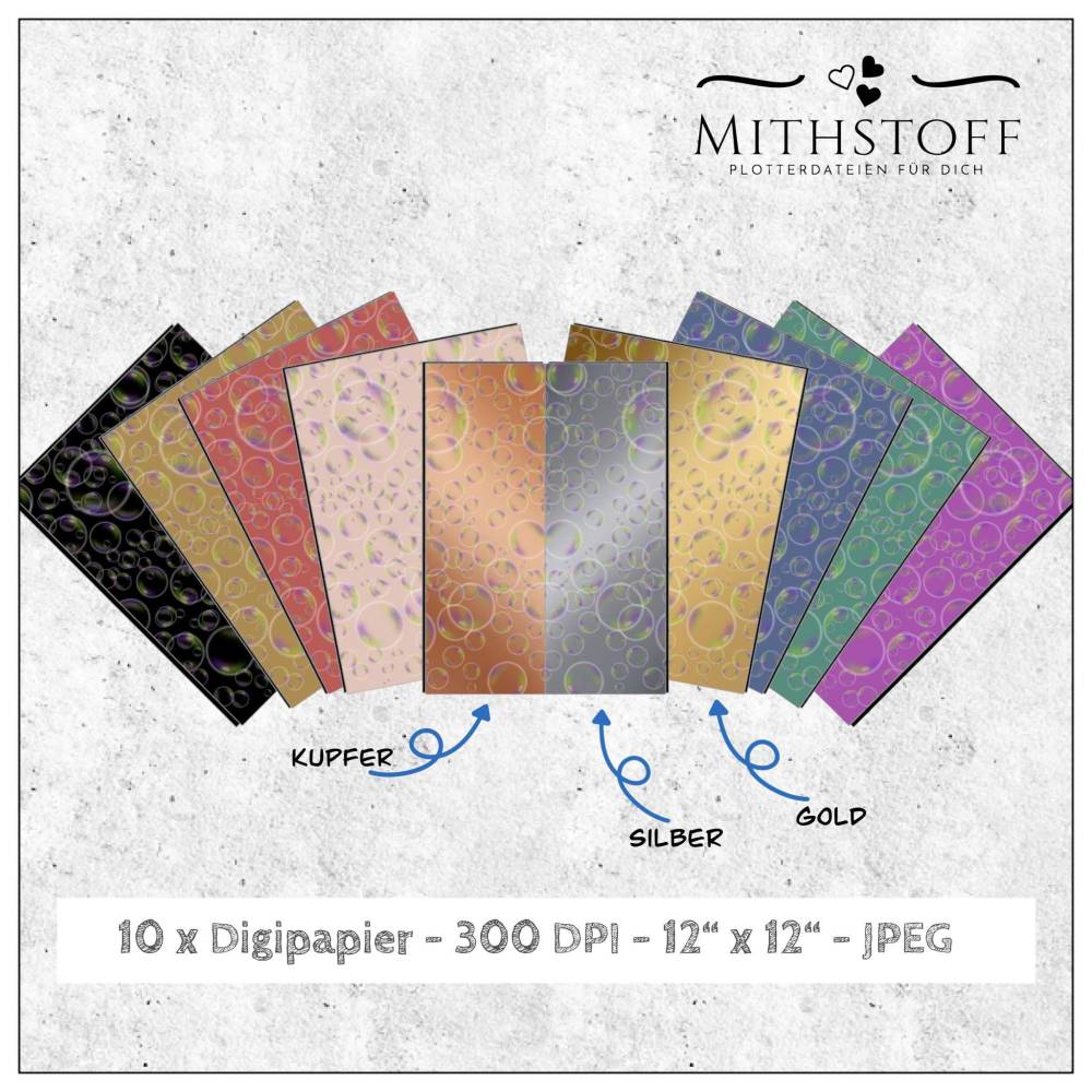 Digipapier Seifenblasen zum Ausdrucken, basteln, scrapbooking und vieles mehr - Mithstoff Bild 1