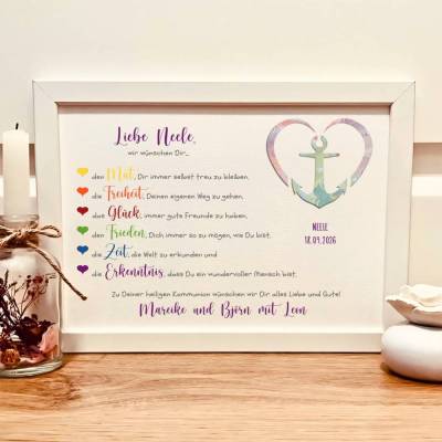 personalisiertes Kommunionsgeschenk | Geldgeschenk zur Erstkommunion | Erinnerungsrahmen zur heiligen Kommunion