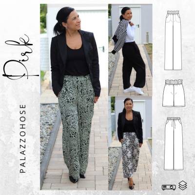 Ebook PDF Schnittmuster Damen Hose Palazzohose PIRK Gr. 32-54