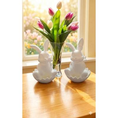 Süße Hasen aus umweltfreundlichem PLA – Deko-Hasen 19 cm hoch, 12 cm breit, 3D-gedruckt