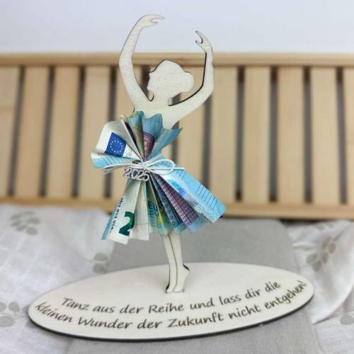 Jugendweihe, Mädchen, Geldgeschenk, Geschenk, Geld, Holz, Holzfigur, Geschenk Mädchen, Geschenk Jugendweihe, Geburtstag,