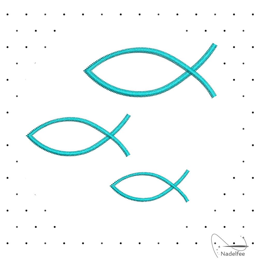 Stickdatei *Ichtys Fische* 61x73mm Maschinenstickmuster . dst exp hus jef pcs pes vip vp3 xxx Bild 1