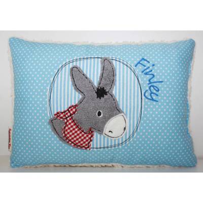 Süßer Esel Namenskissen – Personalisiertes Kissen zur Geburt, Taufe & Kindergarten