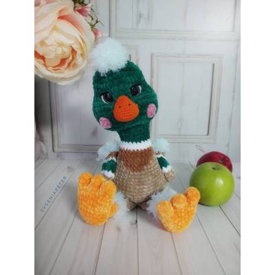 Erpel, Plüschtier, Vogel, Haustier, Plüschvogel, Kuscheltier, Gehäkeltes Spielzeug, Geschenk, Geburtstagsgeschenk.