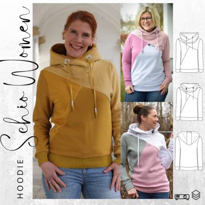 Ebook PDF Schnittmuster Damen Hoodie SCHIO Women Gr. XS-XXXL
