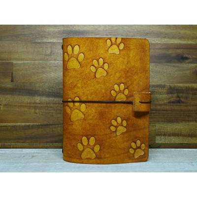 Lederbuch 4EVER OX – A5 – Paws First Stepps Lion - Leder Notizbuch mit wechselbarem Buchblock