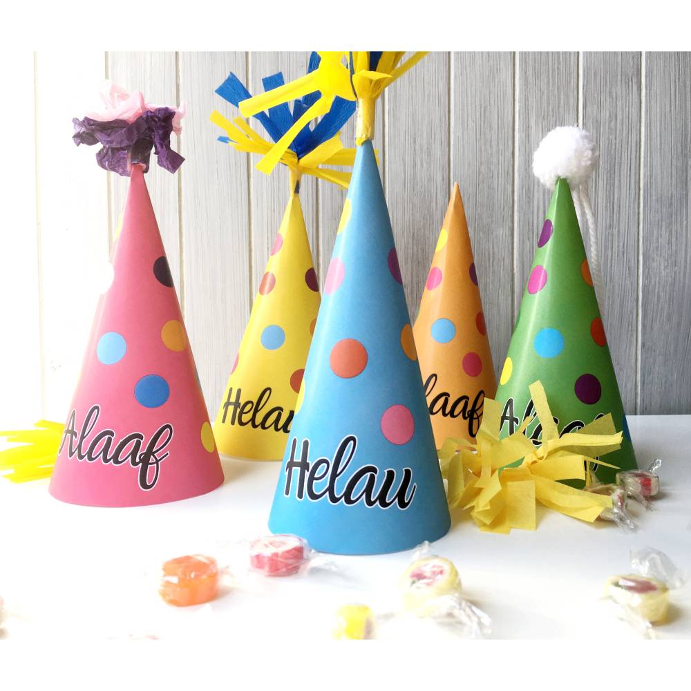Druckvorlage Faschingshütchen - Fasching - Partyhütchen - Helau - Alaaf - Spitzhütchen - Karneval - Kostüm Bild 1