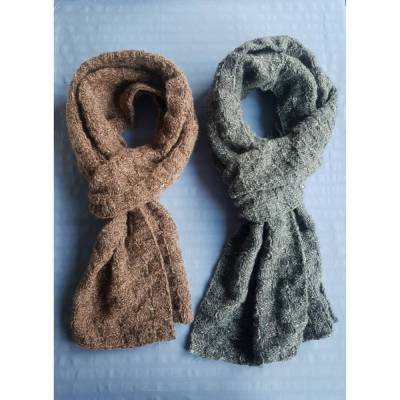Gestrickter Schal - Schachbrettmuster - Schal gestrickt - Tweed - Schal für Herren und Damen 