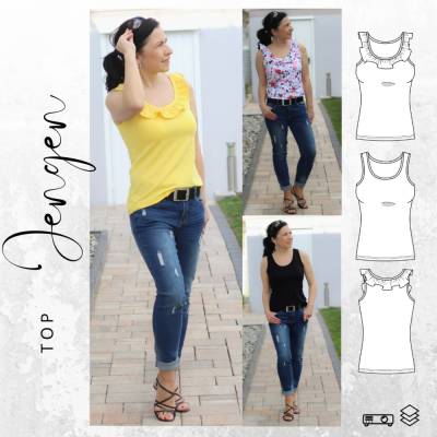 Ebook PDF Schnittmuster Damen Top JENGEN Gr. 34-52