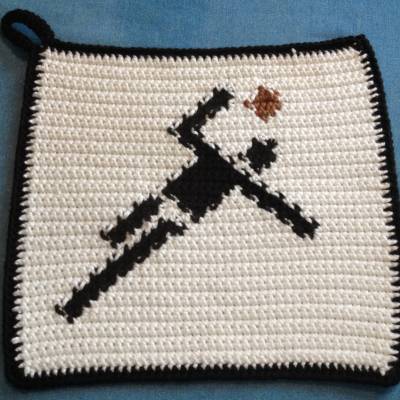 DIY-Häkelanleitung Topflappen "Piktogramm Handball"