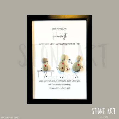 Steinbild „Hausarzt" Geschenk für den Arzt bzw. die Ärztin und die Arztpraxis