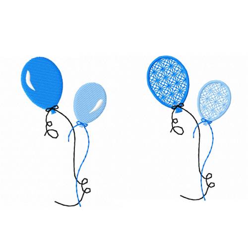 Stickdatei Luftballon - zwei Varianten, Rahmen ab 10 cm x 10 cm, Ballon, Spitze, sticken