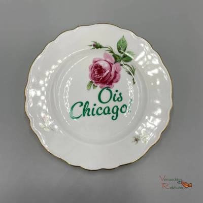 Wandteller "Ois Chicago" – Vintage Upcycling Deko mit Spruch