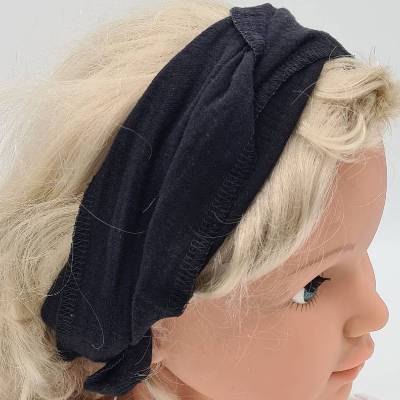 Haarband zum Binden aus Musselin 100 % Baumwolle (Bio) schwarz