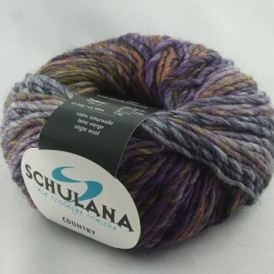 Schulana Country: schöne melierte Schurwolle in Farbe Nr. 30, flieder, oliv