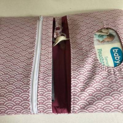 Wickeltasche Windeltasche - Wellen Muscheln altrosa