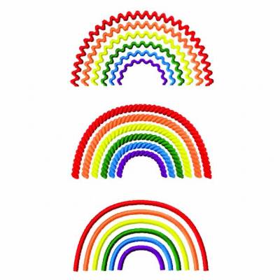 Stickdatei Regenbogen - drei Varianten, Rahmen 10 cm x 10 cm, Baby, Kind, Mama, Mutterpass, UHeft, Bogen, sticken