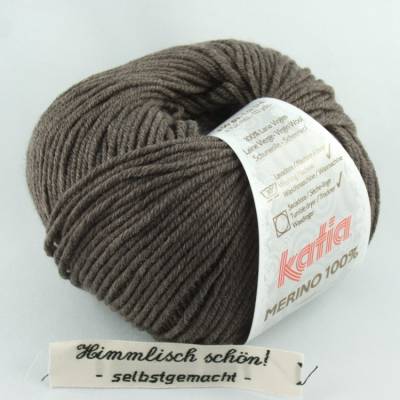 Katia Merino 100%: weiches einfarbiges Merinogarn in Farbe 502, braun