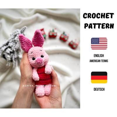 Schwein Häkelmuster PDF – Ferkel Amigurumi Anleitung auf Deutsch