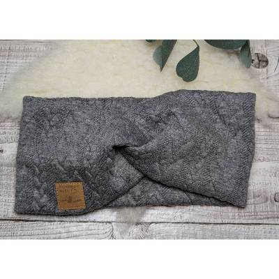 Stirnband/Haarband/Knotenstirnband dunkelgrau