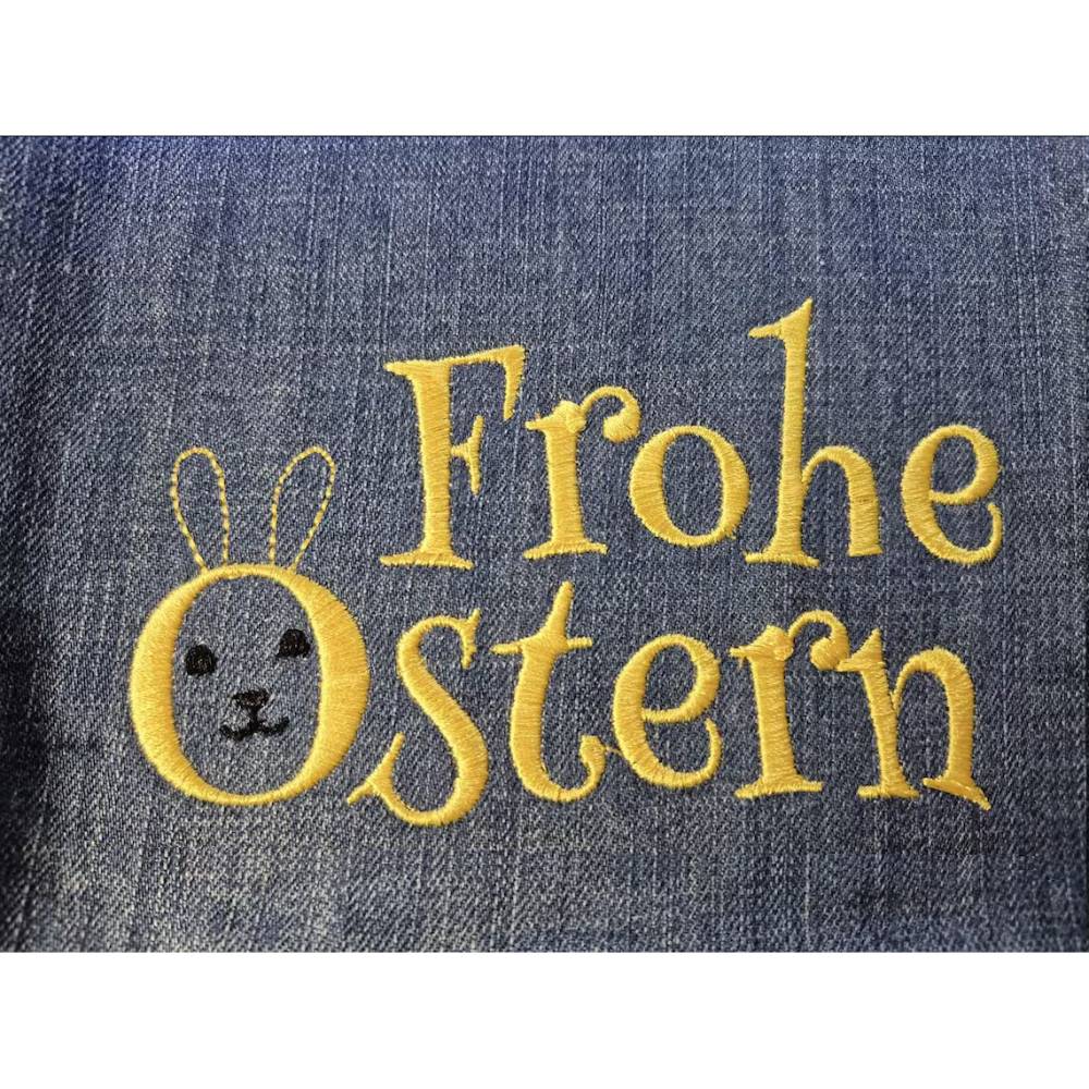 Stickdatei Schriftzug Frohe Ostern 14x14/15x15 Bild 1