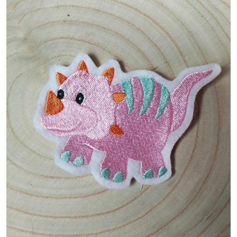 Süßer Stick-Aufnäher "Dino-Baby" zartrosa Bild 1