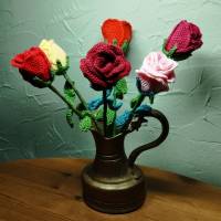 Gehäkelte Rose – Handgemachte Blume aus Baumwolle, langlebig & dekorativ