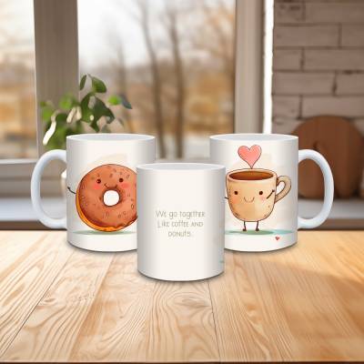 Tasse Kaffee und Donut – Geschenk für Freundin, Arbeitskollegin, Kaffeetasse, Geburtstagsgeschenk, Muttertag