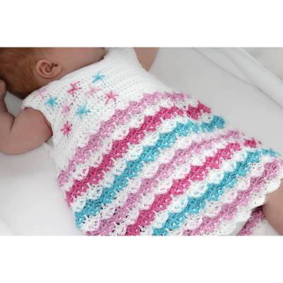 einfache Häkelanleitung Baby Kleid 0-4 Jahre mit Muschelmuster, "Einhorn"