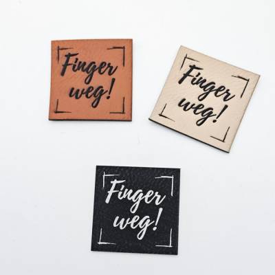 Kunstlederlabel "Finger Weg"