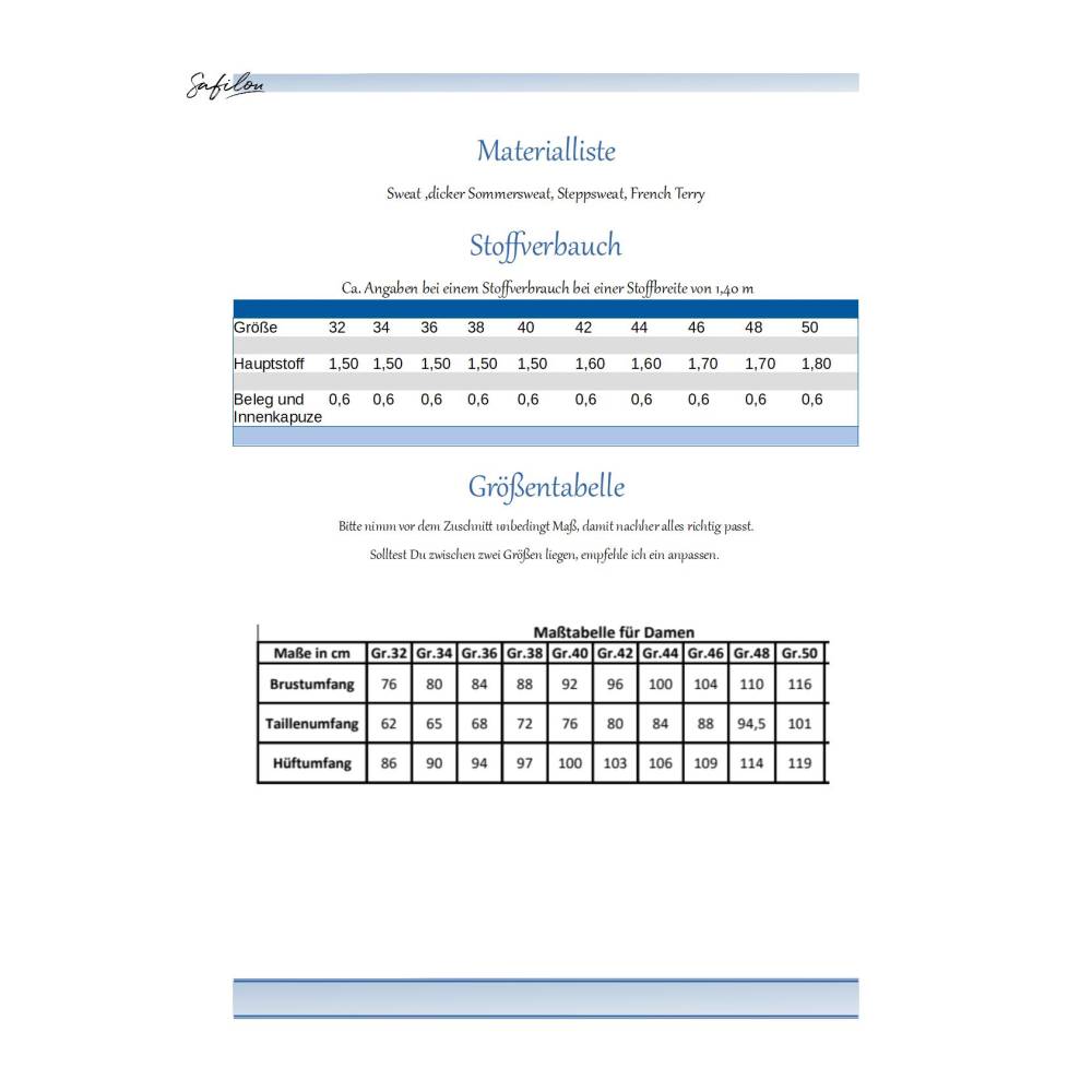 PDF-Schnittmuster Jacke Ruby (Gr. 32-50)Modische Jacke mit breiter, rund verlaufender Knopfleiste und praktischer Kapuze Bild 10