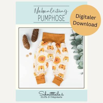 Schnittmuster Pumphose Gr. 50-80 – eBook Babyhose nähen PDF, Nähanleitung für Anfänger, Kinderkleidung handmade