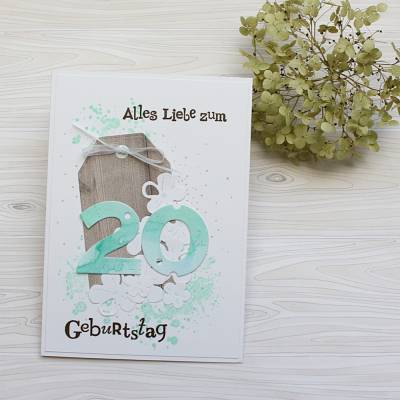Personalisierbare Geburtstagskarte mit Aquarell-Blüten – Handgemacht & Einzigartig
