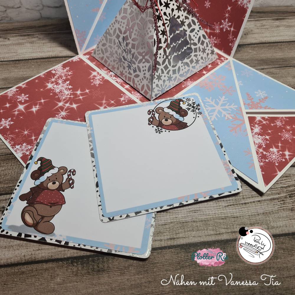 Weihnachtliche Explosionsbox | Plottedatei Weihnachten SVG DXF Papierplotten Bild 1