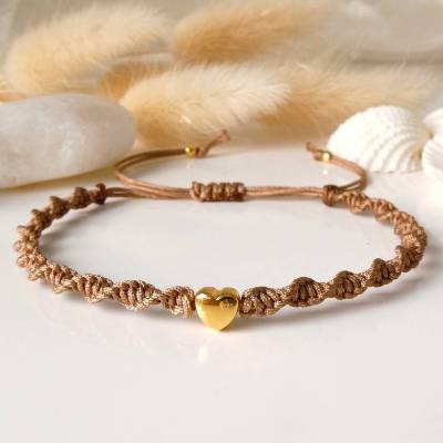 Armband Makramee verschiedene Farben, Herz, kleine Geschenke Frauen, Muttertag Ostern Valentinstag Geburtstag