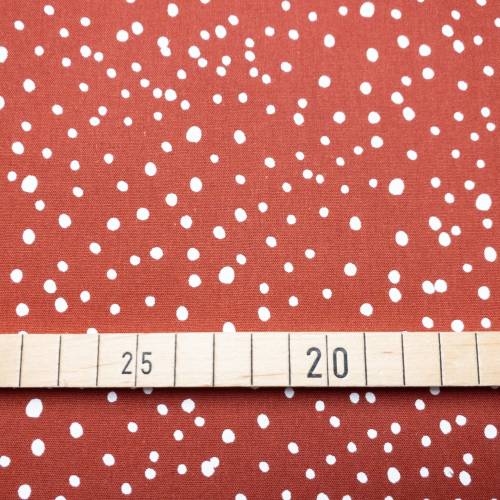 Baumwollwebware - unregelmäßige Punkte - rostrot - 11,00 EUR/m - 100% Baumwolle - Dots - Quality - Quilten - Patchwork -