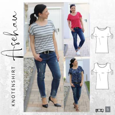 Ebook PDF Schnittmuster Damen Knotenshirt ASCHAU Gr. 32-56