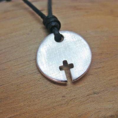 Silberanhänger Kreuz "Elias", Geschenk zur Konfirmation, Kommunion, personalisierbares Kreuz, Gravur möglich