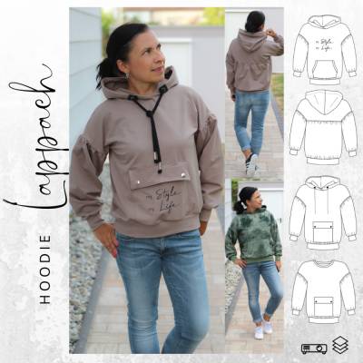 Ebook PDF Schnittmuster Damen Hoodie LAPPACH Gr. 34-54