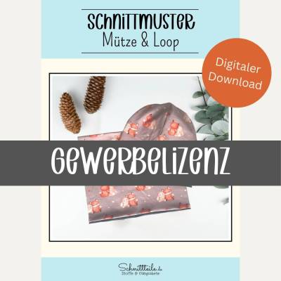 Gewerbelizenz für Schnittmuster Mütze und Loop | Verkaufslizenz für Handmade Kinderkleidung eBook