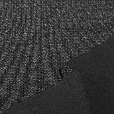 1,5 m Rest Doubleface Jersey in meliertem Schwarz – italienischer Wolljersey mit Baumwolle