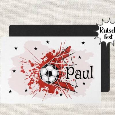 Tischset Fußball Kinder personalisiert mit Name Junge Platzset Platzdeckchen Geschenk Einschulung 