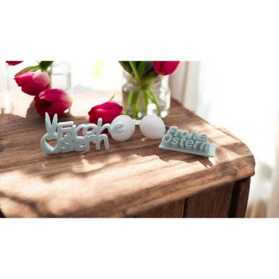 Moderner Schriftzug "Frohe Ostern" | 3D Druck Osterdeko mit Hasenohren | Osternest Highlight | Nachhaltiges PLA |