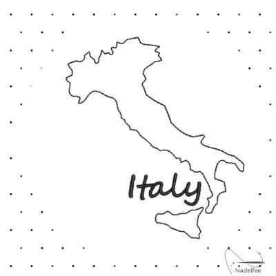 Stickdatei * Italy Italien * 90x100 mm Maschinenstickmuster digital