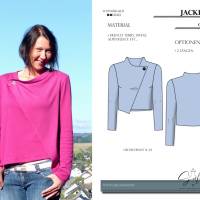 PDF-Schnittmuster Jacke Juna (Gr. 34-48) – Modische Jacke mit asymmetrischem Design und markanten Teilungsnähten.