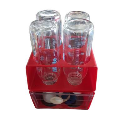 Alete Babyflaschen Konvolut Vintage 80er – Glas Milchflaschen & Flaschenhalter, sehr guter Zustand