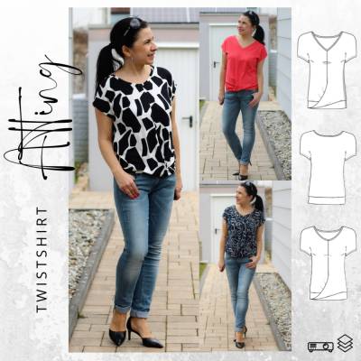 Ebook PDF Schnittmuster Damen Shirt ATTING Gr. 34-54 mit Videoturorial