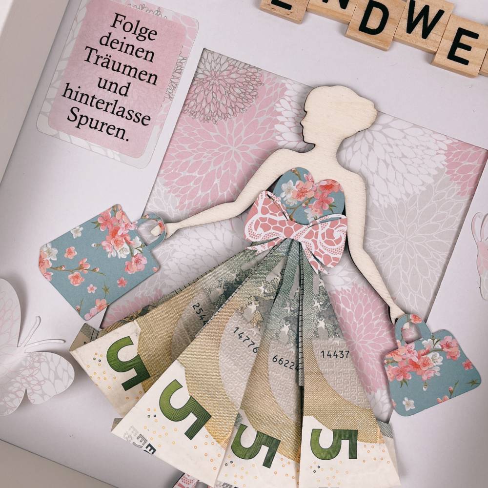 Jugendweihe, Geldgeschenk, Geschenk, personalisiert, Geld, Rahmen, Geldrock, Mädchen, Konfirmation, Spruch Bild 7